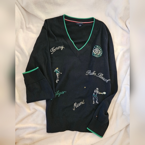 Tommy Hilfiger EMBROIDERY V-NECK JUMPER/ Sweater/Knitted/Preppy style/British - Picture 11 of 16